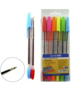 Набір ручок кулькових 6 кольорів "Standart" Economix