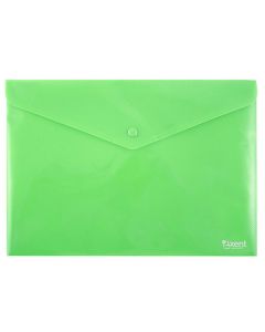 Папка-конверт А4 на кнопці 180 мкм непрозора фактура глянець Axent (Зелений колір)