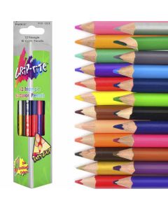 Олівці кольорові 24 кольори дерев'яні 12 олівців двосторонні трикутні "Grip-rite" Marco